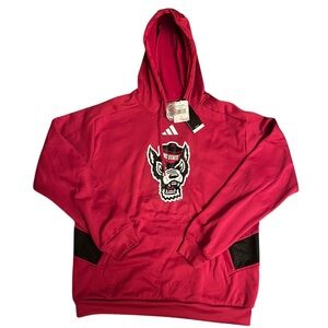 North Carolina State Adidas Men's Large Wolfpack Travel Hoodie Red IQ0302